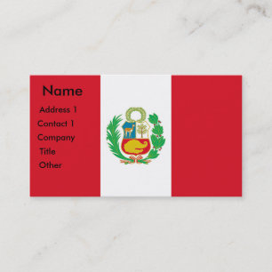 Carte de visite avec Drapeau du Pérou