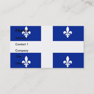 Carte de visite avec Drapeau du Québec, Canada