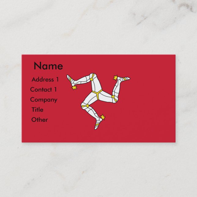 Carte de visite avec Isle of Man Flag, Royaume-Uni (Devant)