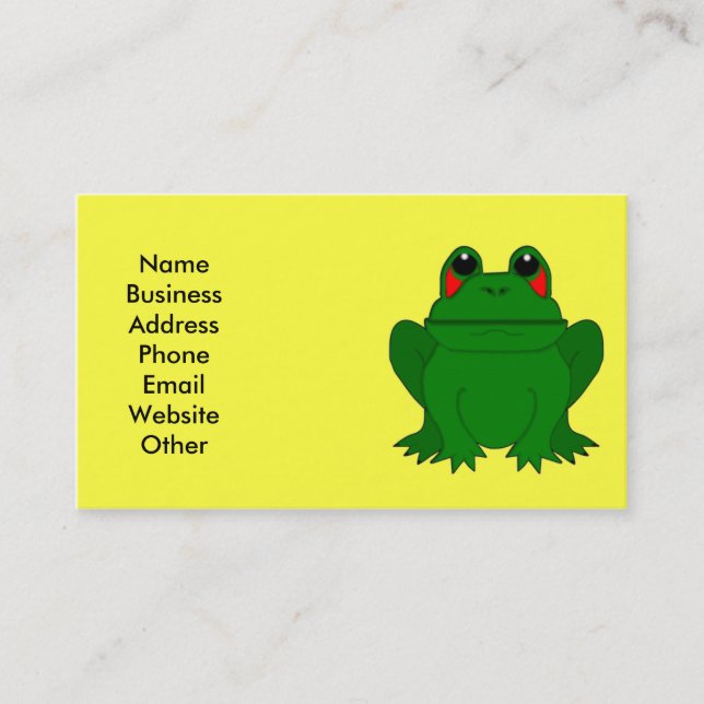 Carte de visite avec la grande grenouille (Devant)