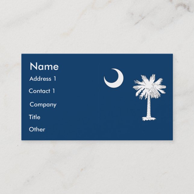 Carte de visite avec le drapeau de la Caroline du  (Devant)