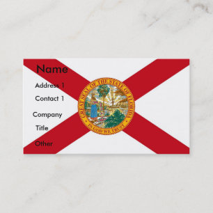 Carte de visite avec le drapeau de la Floride,
