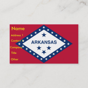 Carte de visite avec le drapeau de l'Arkansas U.S.