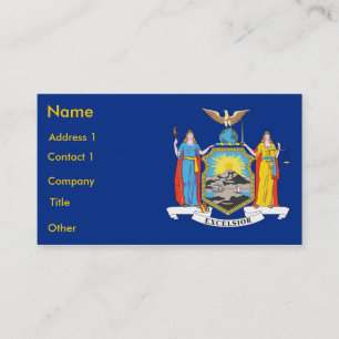Carte de visite avec le drapeau de New York U.S.A.