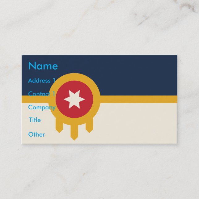 Carte de visite avec le drapeau de Tulsa, Oklahoma (Devant)