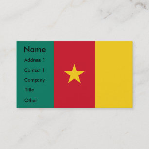 Carte de visite avec le drapeau du Cameroun