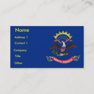 Carte de visite avec le drapeau du Dakota du Nord 