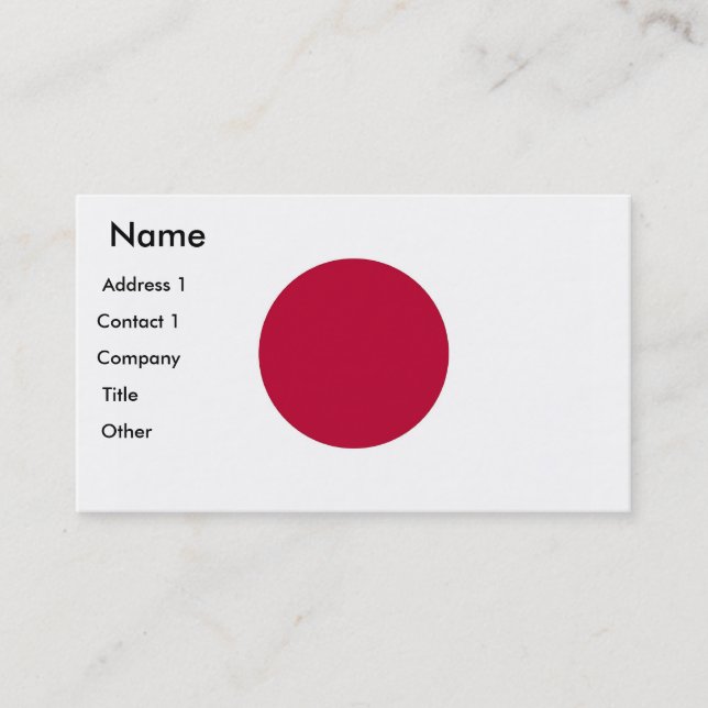 Carte de visite avec le drapeau du Japon (Devant)