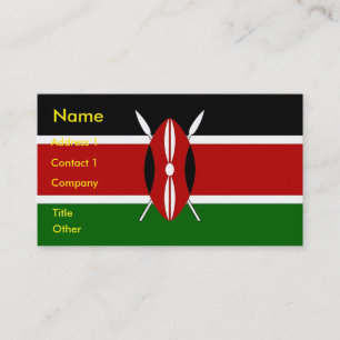 Carte de visite avec le drapeau du Kenya