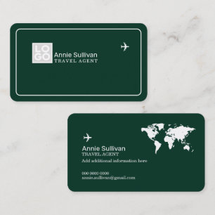 Carte de visite avec logo d'agence de voyages