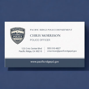 Carte de visite avec logo du service de police