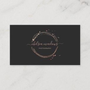 Carte de visite avec logo en or rose