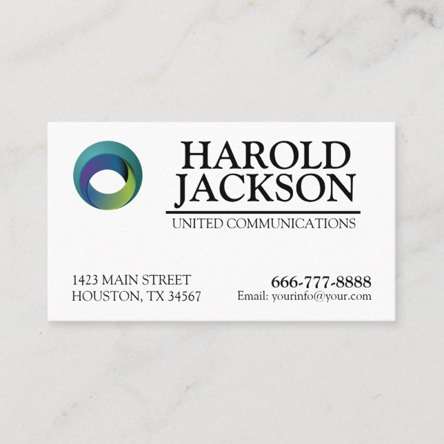 Carte de visite Avec Logo Et Texte Personnalisé (Devant)
