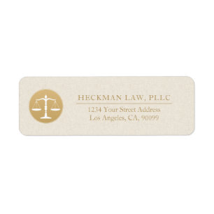 Carte de visite avec logo Justice en or et lin bei