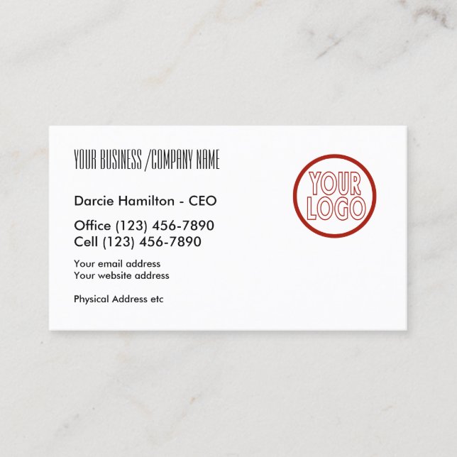 Carte de visite Avec Logo Personnalisé (Devant)