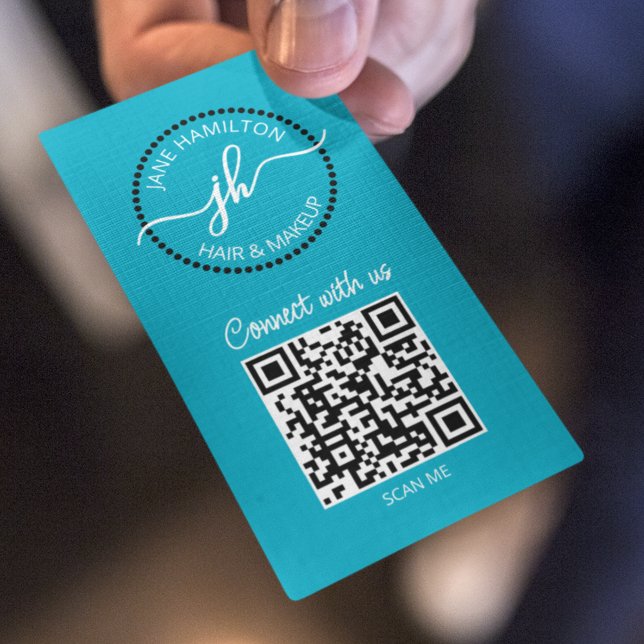 Carte de visite avec logo rond QR Code (Créateur téléchargé)