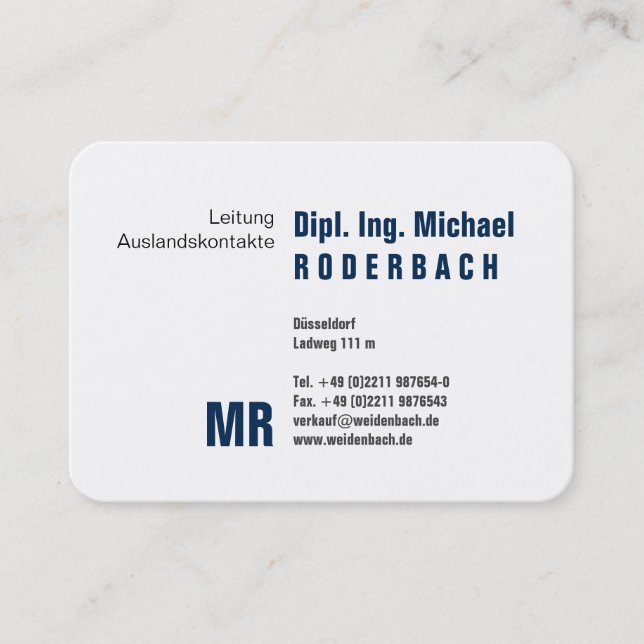 Carte De Visite Avec monogramme (Devant)