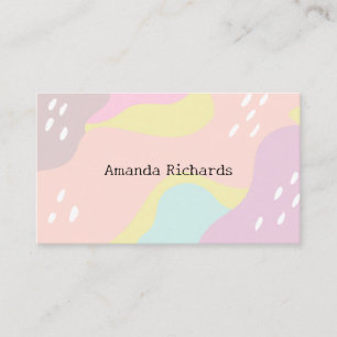 Carte de visite avec motif de couleur pastel arriè