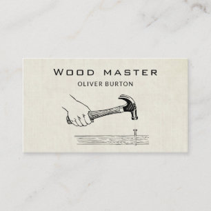 Carte de visite avec texture de bois.