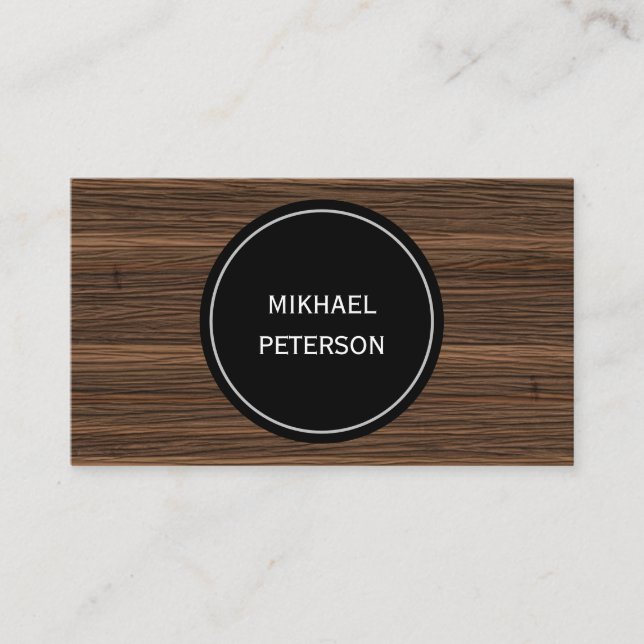 Carte de visite avec texture de bois. (Devant)