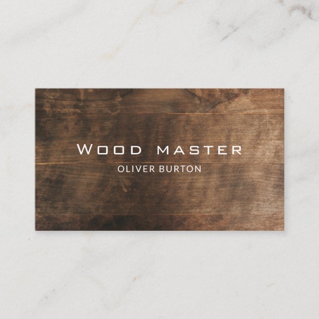 Carte de visite avec texture de bois. (Devant)
