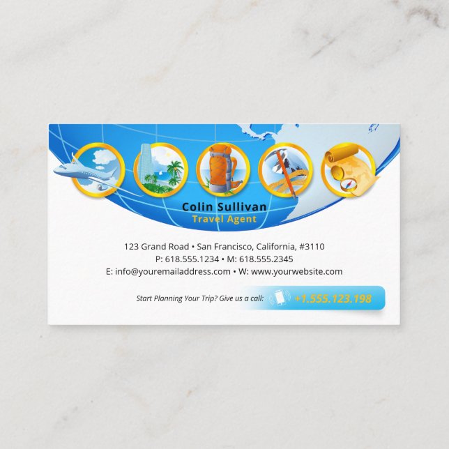 Carte De Visite Aventure inspirée | Tourisme | Agent de voyage (Dos)