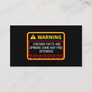 Carte De Visite Avertissement Contient Des Faits Peuvent Trouver U