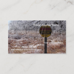 Carte De Visite Avertissement glacial de canalisation de pétrole
