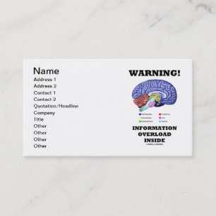 Carte De Visite Avertissement ! Intérieur de surcharge