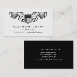 Carte de visite Aviateur professionnel des ailes p