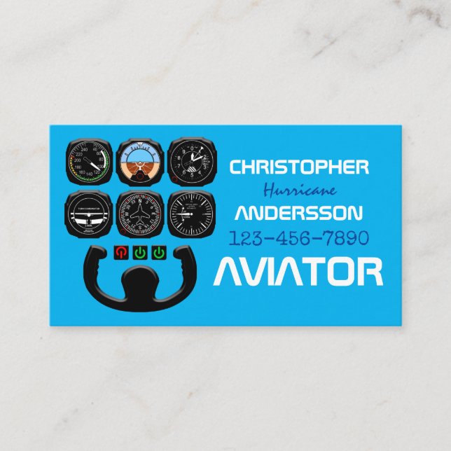 Carte De Visite Aviateur Unique Et Drôle (Devant)