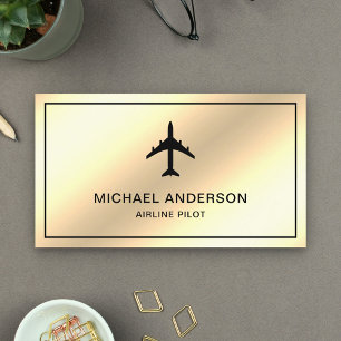 Carte De Visite Avion à réaction en feuille de crème Compagnie aér