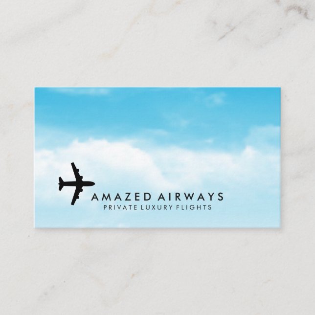 Carte De Visite Avion | Agent de bord | Pilote (Devant)