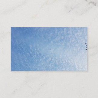 Carte De Visite Avion blanc tacheté de ciel bleu de nuage