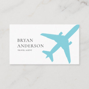 Carte De Visite Avion bleu