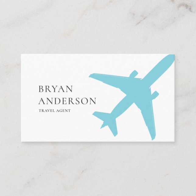 Carte De Visite Avion bleu (Devant)