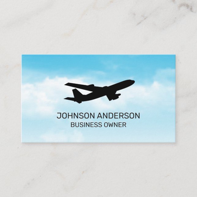 Carte De Visite Avion dans le ciel (Devant)