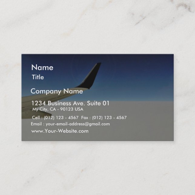 Carte De Visite Avion dans le ciel (Devant)