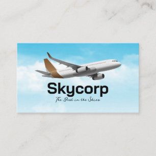 Carte De Visite Avion dans le ciel   Voyage