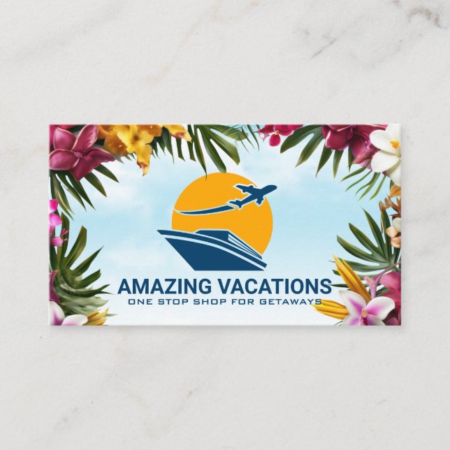 Carte De Visite Avion et bateau de croisière | Vacances voyage (Devant)