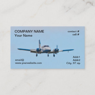 Carte De Visite Avion jumel à l'approche d'atterrissage