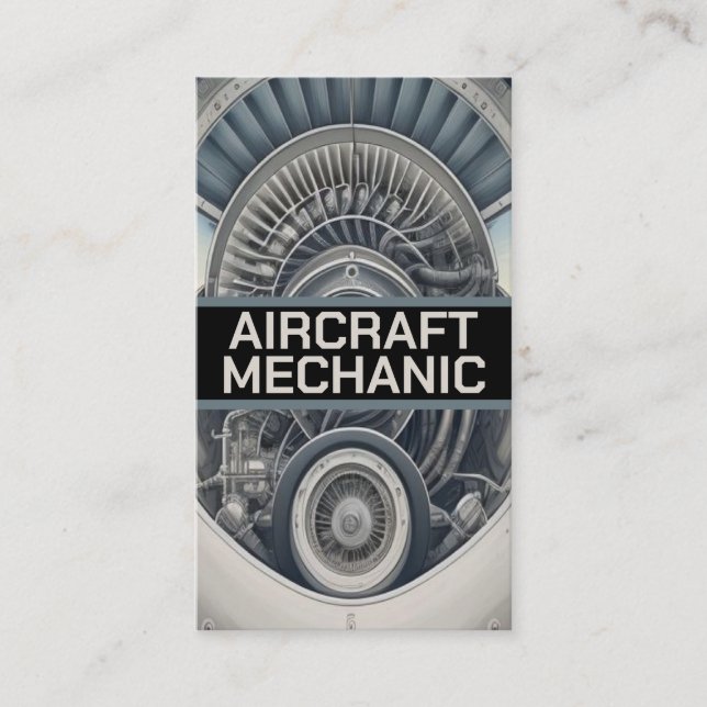 Carte De Visite Avion Mécanicien d'aéronef (Devant)