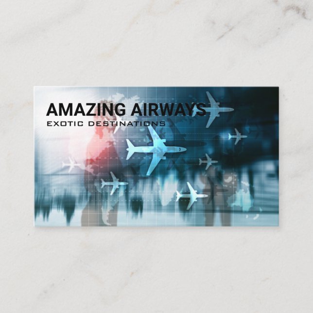Carte De Visite Avions | Aéroport | Voyage (Devant)