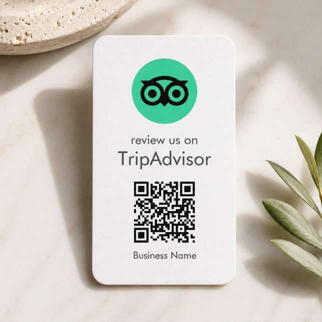 Carte De Visite Avis Tripadvisor | Code QR de l'avis sur l'entrepr (Gain Tripadvisor reviews & grow your business with this rating request business card or insert.)