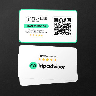 Carte De Visite Avis Tripadvisor Évaluation 5 Étoiles Code QR Scan
