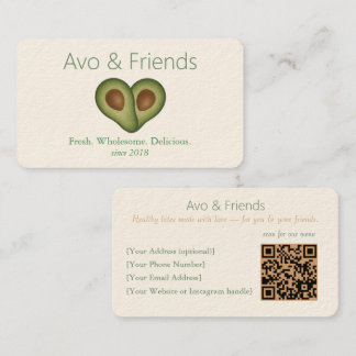Carte De Visite Avo et amis | Logo Avocado Aliments sains -