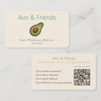 Carte De Visite Avo et amis | Logo Avocado Aliments sains -