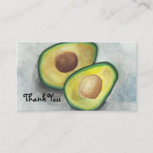 Carte De Visite Avocado en Merci aquarelle