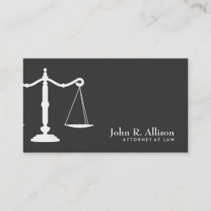 Carte De Visite Avocat à échelle de justice noir et blanc 2