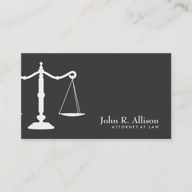 Carte De Visite Avocat à échelle de justice noir et blanc 2 (Devant)